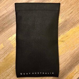 QUAY Australia Soft Pouch Glasses Case Protective Felt Lining Black